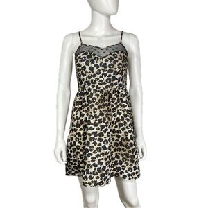 Xhilaration Leopard Print Strappy High Low Fit and Flare Dress